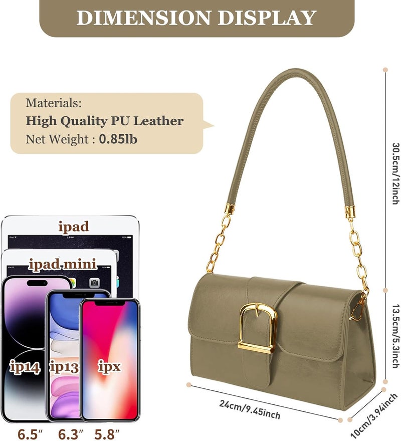 Gosect Shoulder Bag for Women, Cute Soft PU Leather Small Crossbody Purses Handbags, Trendy Underarm Bag Tote Purses for Women - Image 3